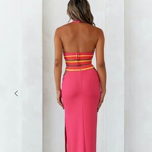 HELLO MOLLY EXCLUSIVE HELLO MOLLY MIAMI SUNSET STRIP MAXI SET PINk